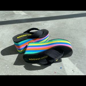 Crazy rainbow 90s platforms